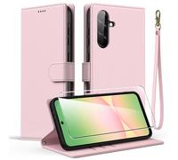 Oududianzi - Funda para Samsung Galaxy A56 5G + 1 Vidrio Templado Protector de Pantalla, Funda de Piel sintética de Primera Calidad, con Tapa, función de Billetera y Soporte - Rosa