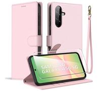 Oududianzi - Funda para Samsung Galaxy A56 5G + 1 Vidrio Templado Protector de Pantalla, Funda de Piel sintética de Primera Calidad, con Tapa, función de Billetera y Soporte - Rosa