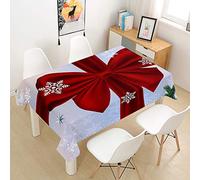 Ouduo Mantel Navidad 3D, Manteles Navideños Rectangular Antimanchas Impermeable, Resistente Al Desgaste Lavable Ideal para Decraión Navidad Decoración del Hogar y Salon (Arco de Navidad, 140x180cm)