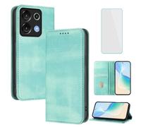OUEAYIEN UMIDIGI G9 5G/G9A/G9T/G9C - Funda tipo cartera con protector de pantalla RFID, a prueba de golpes, de piel, con función atril, tarjetero, vintage, para UMIDIGI G9 A, C, T, Note90, color menta