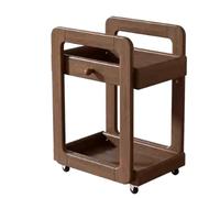 OUFEIJIA Carrito de madera de goma móvil para mochila escolar, estante de almacenamiento de madera maciza para dormitorio, sala de juegos, aula