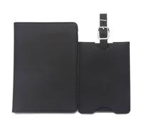 OUFEIJIA EUR Estuche de Cuero for Pasaporte, Etiqueta for Equipaje, sin patrón, for, Libro, Billete, Bolsa Ligera for Documentos Viaje Diseño Compacto(Noir)