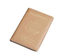 OUFEIJIA EUR Funda for Pasaporte Estadounidense Engrosada de PU, Porta, portatarjetas vacunas multifunción, Bolsa for, minifunda Diseño Compacto(Bruin)