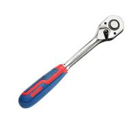 OUFEIJIA EUR Juego de Llaves Trinquete Liberación Rápida, Accionamiento 1/4"-1/2", Cabeza en Pera 72 Dientes, Mango Antideslizante TPR, Dado Un Botón(12.5mm (1/2''))