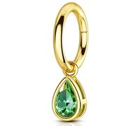 OUFER 14G Oro Colgante Anillo de Ombligo Acero Quirúrgico 316L Bola de Piercing Vientre Cuadrado/Gota de Agua Verde CZ Belly Button Ring Piercing Corporal para Mujer 8 mm, 14G10mm, Acero inoxidable