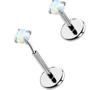 OUFER 2 piercings para nariz y labios, de titanio sólido G23, sin rosca, para nariz, labio, medusa, monroe, hélice, cartílago, tragus, caracola, lóbulo, joyería para mujeres y hombres, 2pcs, 18g 12mm