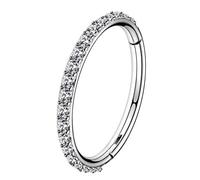 OUFER Aros de nariz de 18 G y 20 G con bisagras, segmento sin costuras, piercing de hélice, clicker de fosa nasal, acero inoxidable 316L, circonita cúbica, línea Daith, tragus, cartílago, joyería,