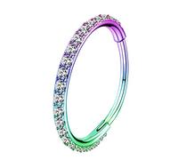 OUFER Aros de nariz de 18 G y 20 G con bisagras, segmento sin costuras, piercing de hélice, clicker de fosa nasal, acero inoxidable 316L, circonita cúbica, línea Daith, tragus, cartílago, joyería,