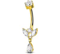 OUFER Body Piercing 14G 10mm Internally Belly Bar Navel Piercing Jewellery