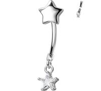 OUFER Body Piercing 14G Belly Bars 316L stainless Steel Navel Piercing Jewelry Internally Belly Button Ring Piercings Dangle Navel Bars Women 1.6mm Curved Barbell Body Jewelry