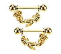 OUFER Body Piercing 14G Nipple Piercing Bar Jewellery 316L Stainless Steel 14mm Barbell Hypoallergenic Nipple Rings for Women Men Fresh Healed Piercings
