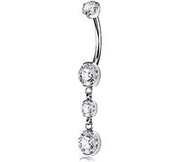 OUFER Body Piercing 14mm Belly Bar 14G Titanium Navel Ring Dangle Belly Piercing Jewellery