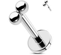 OUFER Body Piercing 16G/18G Labret Piercing Jewellery Threadless Helix Earrings Lip Stud Bars Titanium Tragus Conch Cartilage Flat Back Earrings 6/8mm