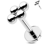 OUFER Body Piercing 16G/18G Labret Piercing Jewellery Threadless Helix Earrings Lip Stud Bars Titanium Tragus Conch Cartilage Flat Back Earrings 6/8mm