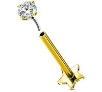 OUFER Body Piercing 16G Labret Piercing Jewellery Titanium Lip Studs Clear CZ Helix Cartilage Bar Vertical Labret Conch Tragus 5/6/8/10/12mm Flat Back Earrings