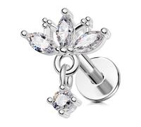 OUFER Body Piercing 16G Lip Labret Piercing Jewellery Internally Tragus Earrings 316L Surgical Steel Helix Conch Cartilage Earrings Piercing Jewelry for Women Men Labret Studs