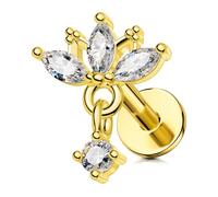 OUFER Body Piercing 16G Lip Labret Piercing Jewellery Internally Tragus Earrings 316L Surgical Steel Helix Conch Cartilage Earrings Piercing Jewelry for Women Men Labret Studs