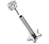 OUFER Body Piercing 16G Titanium Threadless Labret Piercing Lip Stud Bar 5/6/8/10/12mm Push in Tragus Helix Conch Earrings