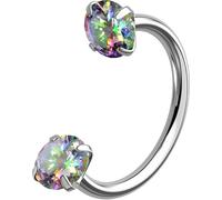OUFER Body Piercing 18G Titanium Horseshoe Nose Ring Internally Threaded CZ Septum Piercing 6mm/7mm/8mm Cartilage Earring Piercing Jewelry with 8 Colors for Nose Helix Tragus Lip