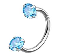 OUFER Body Piercing 18G Titanium Horseshoe Nose Ring Internally Threaded CZ Septum Piercing 6mm/7mm/8mm Cartilage Earring Piercing Jewelry with 8 Colors for Nose Helix Tragus Lip