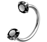 OUFER Body Piercing 18G Titanium Horseshoe Nose Ring Internally Threaded CZ Septum Piercing 6mm/7mm/8mm Cartilage Earring Piercing Jewelry with 8 Colors for Nose Helix Tragus Lip