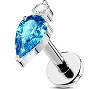 OUFER Body Piercing 18G Titanium Labret Piercing Jewelry Helix Earrings Threadless Lip Stud Push in Cartilage Flat Back Earrings Nose Stud Nostril Piercing Jewellery 6mm