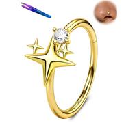 OUFER Body Piercing 20G Titanium Nose Rings Hoop Hypoallergenic Hinged Segment Ring Nostril Piercings 316L Surgical Steel Nose Lip Piercing Jewelry for Women Men