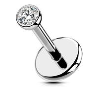 OUFER Body Piercing 5/6/8/10/12mm Lip Labret Stud Tragus Titanium Threadless Helix Cartilage Stud Bar Piercing Jewellery Push in Labret Piercing Lip Stud 20G Helix Piercing