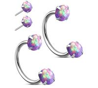 OUFER Body Piercing Anillos de nariz de herradura: 2 piezas de acero quirúrgico 316L de 20 g, aro de nariz para mujeres y hombres, herradura sin rosca, septum, labio, ceja, hélice, oreja, fosa nasal