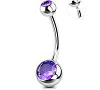 OUFER Body Piercing Belly Button Bars Navel Bar Internally Navel Piercing Jewelry 14G Belly Bars 10/12/14/16mm Belly Button Ring 316L Stainless Steel Navel Piercing Belly Button Piercings
