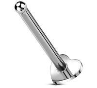 OUFER Body Piercing Corporal Joyería para Piercing de Labret Sin Rosca 5/6/8/10/12 mm Aretes Helix 16G Titanio Barra de Tragus y Concha Studs de Corazón de Presión para Lóbulo y Labret Piercing