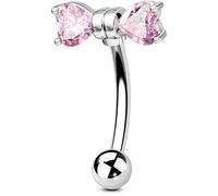 OUFER Body Piercing Eyebrow Jewellery: 16G Curved Banana Barbell 316L Stainless Steel Rook Earrings Bow Belly Piercings Navel Bar 6/8mm for Women