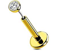 OUFER Body Piercing Gold Titanium Labret Piercing 16G 5/6/8/10/12mm Threadless Lip Helix Tragus Conch Stud Bar Jewellery Push In Cartilage Earring