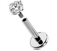 OUFER Body Piercing Helix Lip Labret Stud Piercings 16G Internally Monroe Titanium Tragus Conch Piercing Bar Jewellery Clear CZ Cartilage Earrings