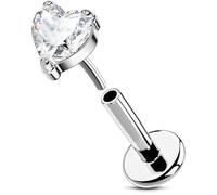 OUFER Body Piercing Helix Piercing Earring Stud 16G Labret Piercing 316L Push in Stainless Steel Lip Tragus Conch Piercing Jewellery