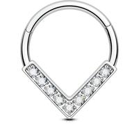 OUFER Body Piercing Helix Piercings 16G Septum Ring 316L Stainless Steel Tragus Daith Earring Hoop Clear CZ Cartilage Piercing Jewelry