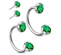 OUFER Body Piercing Horseshoe Nose Rings: 2PCS 316L Surgical Steel 20G Push Pin Nose Hoop For Women Men Threadless Horseshoe Septum Lip Eyebrow Helix Daith Ear Nostril Piercing Jewelry 7/8mm