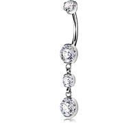 OUFER Body Piercing Internally Belly Bars 12mm Belly Button Bars 14G Titanium Navel Bars Extra Long Navel Piercing Jewellery Dangle Belly Button Ring