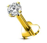 OUFER Body Piercing Internally Forward Helix Piercings Gold Labret Lip Stud 16G Lip Piercing Jewellery 5/6/8/10/12mm Conch Tragus Cartilage Bar Titanium Flat Back Earrings