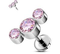 OUFER Body Piercing Internally Labret Monroe Lip Bar Titanium Tragus Helix Earring Stud Piercing Jewelry 16G Labret Helix Piercings Jewellery 5/6/8/10/12mm Flat Back Earrings