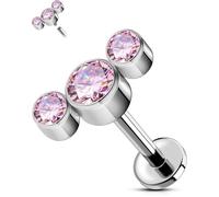 OUFER Body Piercing Internally Labret Monroe Lip Bar Titanium Tragus Helix Earring Stud Piercing Jewelry 16G Labret Helix Piercings Jewellery 5/6/8/10/12mm Flat Back Earrings
