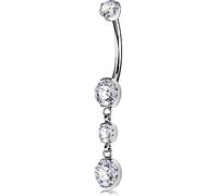 OUFER Body Piercing Internally Titanium Belly Bars 16mm Belly Button Bars 14G Navel Bars Extra Long Navel Piercing Jewellery Dangle Belly Button Ring