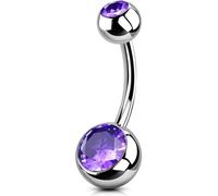 OUFER Body Piercing Internally Titanium Belly Bars Belly Button Bars 10/12/14/16mm Navel Bars Piercing 14G Navel Piercing Jewellery