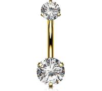 OUFER Body Piercing Internally Titanium Belly Button Bars 10/12/14/16mm Belly Bars 14G Extra Long Navel Piercing Jewellery Gold Navel Bars Belly Button Piercing Jewellery