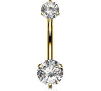 OUFER Body Piercing Internally Titanium Belly Button Bars 10/12/14/16mm Belly Bars 14G Extra Long Navel Piercing Jewellery Gold Navel Bars Belly Button Piercing Jewellery