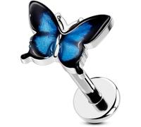 OUFER Body Piercing Labret Piercing Jewelry 16G Tragus Cartilage Forward Helix Stud Earrings Monroe 316L Stainless Steel Butterfly Medusa Flat Back Piercings Earring