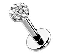 OUFER Body Piercing Labret Piercing Jewelry Titanium Helix Earrings 16G/18G/20G Flat Back Earring Push in Lip Nose Stud Nostril Piercing Threadless Tragus Conch Lobe Bar Jewellery 6mm