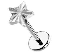 OUFER Body Piercing Labret Piercing Jewelry Titanium Helix Earrings 16G/18G/20G Flat Back Earring Push in Lip Nose Stud Nostril Piercing Threadless Tragus Conch Lobe Bar Jewellery 6mm