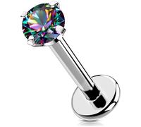 OUFER Body Piercing Lip Piercing Jewellery 16G Helix Piercings Internally Labret Earring 5/6/8/10/12mm Labret Piercing Stud Tragus Conch Cartilage Flat Back Earrings