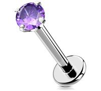 OUFER Body Piercing Lip Piercing Jewellery 16G Helix Piercings Internally Labret Earring 5/6/8/10/12mm Labret Piercing Stud Tragus Conch Cartilage Flat Back Earrings